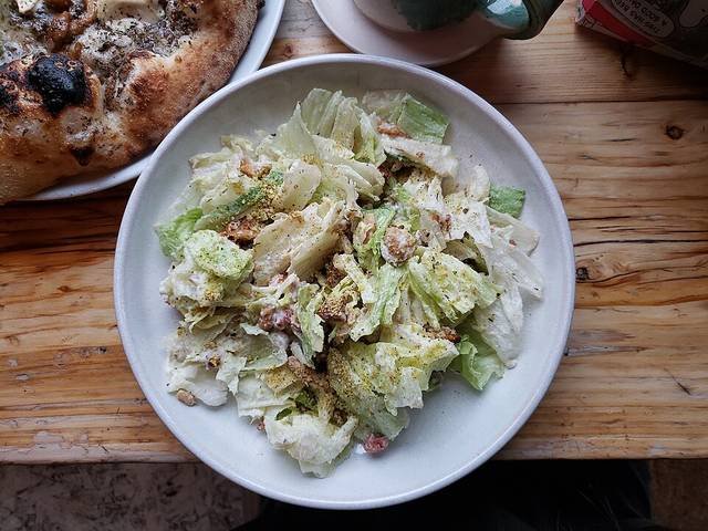 Ingredients and preparation for caesar salad