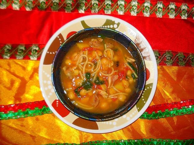 Ingredients and preparation for harira soup