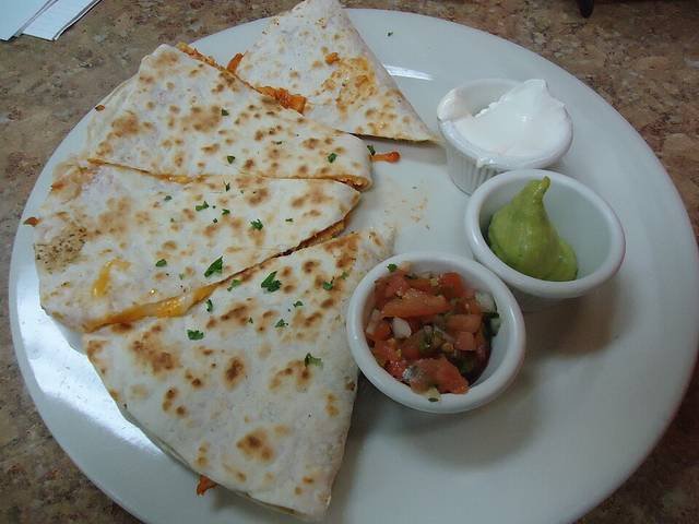 Ingredients and preparation for cheese quesadillas