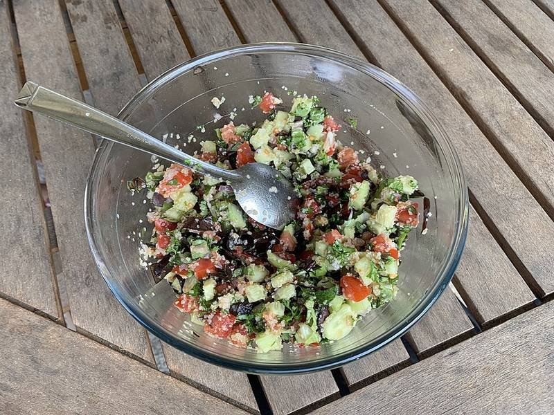 Tabbouleh — middle eastern healthy recipe, served and ready to eat