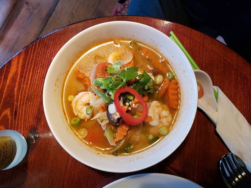 Tom Yum Goong — thai healthy recipe, served and ready to eat